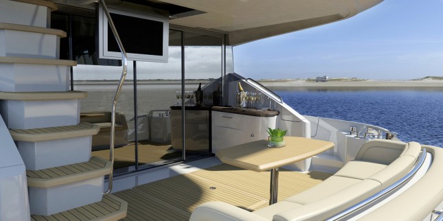 The aft deck area provides ample room for exciting activities.